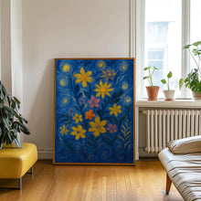 British Countryside Bold Flowers Print - Floral Flowers Blooms Botanical Plants Art, Living Room Bedroom Colourful Poster, Timeless Classic
