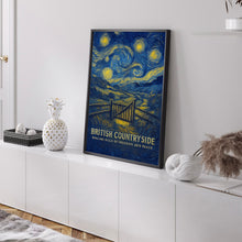 British Countryside Fields Print - Fields Rolling Hills Rural Nature Peace Plants Art, Living Room Bedroom Colourful Poster Timeless Classic