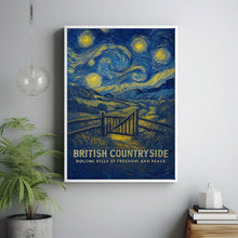 British Countryside Fields Print - Fields Rolling Hills Rural Nature Peace Plants Art, Living Room Bedroom Colourful Poster Timeless Classic