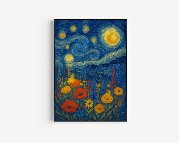 British Countryside Wildflowers Print - Floral Flowers Blooms Botanical Plants Art, Living Room Bedroom Colourful Poster, Timeless Classic