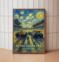 British Grand Prix Poster – Iconic Silverstone Formula 1 Start Grid Under Dramatic Sky