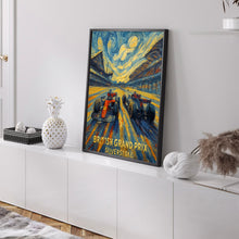 British Grand Prix Poster – Iconic Silverstone Formula 1 Start Grid Under Dramatic Sky