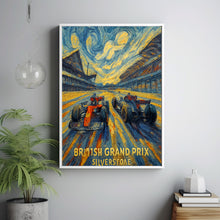 British Grand Prix Poster – Iconic Silverstone Formula 1 Start Grid Under Dramatic Sky