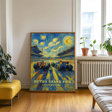 British Grand Prix Poster – Iconic Silverstone Formula 1 Start Grid Under Dramatic Sky
