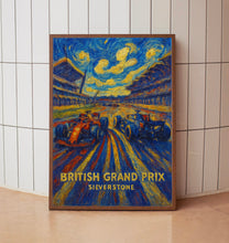British Grand Prix Poster – Iconic Silverstone Formula 1 Start Grid Under Dramatic Sky1