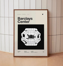 Brooklyn Nets Poster, Barclays Center Print, Mid Century Modern Basketball Poster, Spor-J8K21X