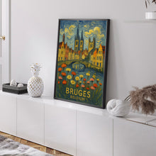 Bruges Belgium Travel Poster, Bruges Europe Travel Postcard, Custom Travel Poster, Personalized Travel Poster, Birthday Gifts