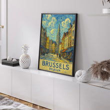 Brussels City Travel Print, Brussels Belgium Travel Poster Print, Brussels City Wall Art, Brussels Travel Wall Decor, Belgium Wall Art