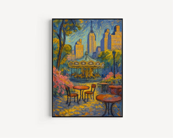 Bryant Park Poster, New York City Wall Art, Bryant Park New York Travel Poster, Home Decor, Personalised Present, Wedding Gifts