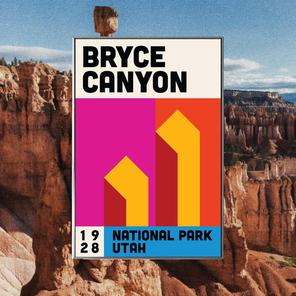 Bryce Canyon National Park Mid Century Poster  Abstract Travel Poster  Minimalist Art Print  National Park Poster  Utah Poster 1770001512
