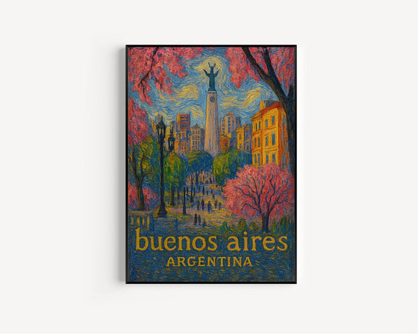 Buenos Aires Travel Print, Custom Travel Print, Colorful City Poster, Pastel Wall Art, Argentina Decor, Wedding Gift, Buenos Aires print