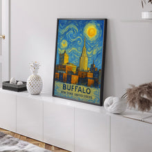 Buffalo Poster Print, Buffalo Travel Poster, Buffalo Van Gogh Style Wall Art, Buffalo, New York, United States