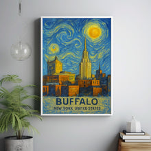 Buffalo Poster Print, Buffalo Travel Poster, Buffalo Van Gogh Style Wall Art, Buffalo, New York, United States