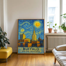 Buffalo Poster Print, Buffalo Travel Poster, Buffalo Van Gogh Style Wall Art, Buffalo, New York, United States