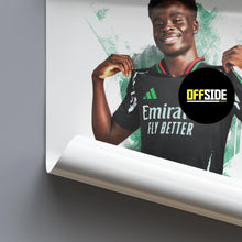 Bukayo Saka - 202425 - Away Kit - Football Poster - Football Print 1766966344