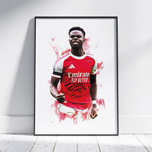 Bukayo Saka - 202526 - Home Kit - Football Poster - Football Print 4386295575