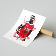 Bukayo Saka - 202526 - Home Kit - Football Poster - Football Print 4386295575