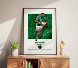 Bundee Aki Poster Irish Rugby Wall Art, Rugby Gift for Fans 4407056054