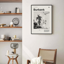 Burbank Art Print  Burbank Poster  Burbank Wall Art  Mid Century Poster  Travel Print Art  California 1574149454