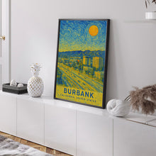 Burbank Poster Print, Burbank Travel Poster, Burbank Van Gogh Style Wall Art, Burbank, California, United States