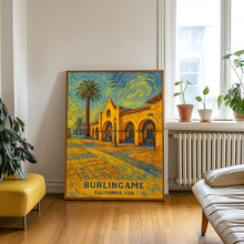 Burlingame Print, Burlingame Photo Poster, Burlingame Travel Wall Art, Burlingame Map Print, Burlingame Van Gogh Style Print, California, USA