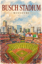 Busch Stadium Watercolor Poster Print – St. Louis Missouri Skyline Art 4494138082