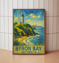 Byron Bay Beach Australia Travel Art Poster, Byron Bay Beach Coastal Poster Home Decor Wall Art, Australia Coastal City Travel Print