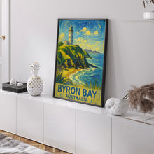 Byron Bay Beach Australia Travel Art Poster, Byron Bay Beach Coastal Poster Home Decor Wall Art, Australia Coastal City Travel Print
