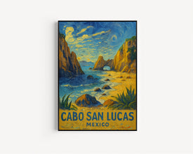 Cabo San Lucas Travel Poster, Cabo San Lucas Mexico City Travel Poster Print, Cancun, Cabo San Lucas Travel Poster Wall Art