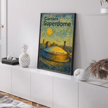 Caesars Superdome Poster, Saints Poster, Minimalist, Helvetica, Mid-Century Modern, Football Art, Football Stadium Poster, New Orleans Art