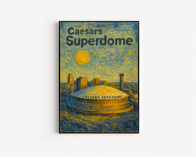 Caesars Superdome Poster, Saints Poster, Minimalist, Helvetica, Mid-Century Modern, Football Art, Football Stadium Poster, New Orleans Art