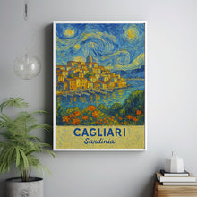 Cagliari Travel Print Wall Art, Cagliari - Sardinia City Print, Cagliari Travel Gift, Cagliari City Poster, Van Gogh style Travel Gift 1