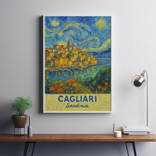 Cagliari Travel Print Wall Art, Cagliari - Sardinia City Print, Cagliari Travel Gift, Cagliari City Poster, Van Gogh style Travel Gift 1