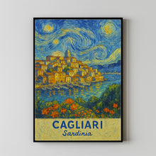 Cagliari Travel Print Wall Art, Cagliari - Sardinia City Print, Cagliari Travel Gift, Cagliari City Poster, Van Gogh style Travel Gift 1
