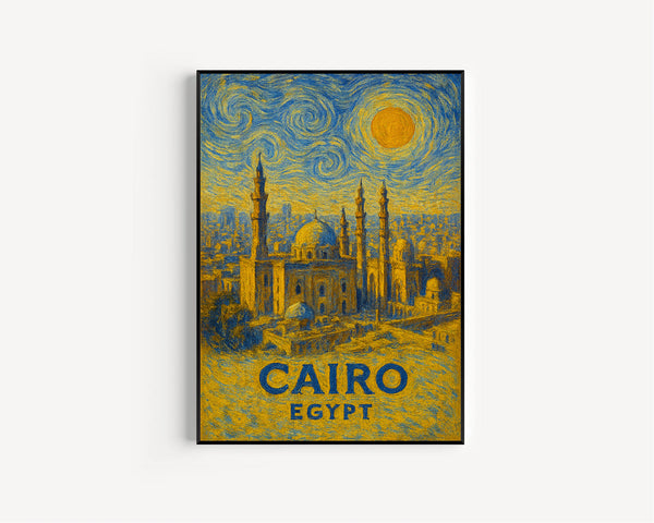 Cairo Poster Print, Cairo Travel Poster, Cairo Van Gogh Style Wall Art, Cairo, Egypt