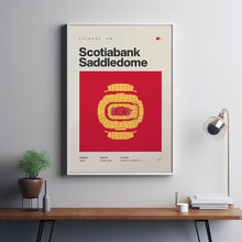 Calgary Flames Poster, Scotiabank Saddledome Stadium Print, Mid Century Modern Hockey P-VY96OS