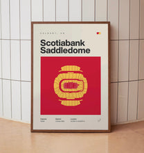 Calgary Flames Poster, Scotiabank Saddledome Stadium Print, Mid Century Modern Hockey P-VY96OS