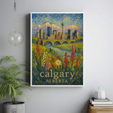 Calgary Travel Wall Art, Canada Painting Gifts, North America Home Decor, Mountains Wall Art, Canada Art, North America Print, Travel Gift