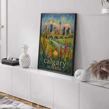 Calgary Travel Wall Art, Canada Painting Gifts, North America Home Decor, Mountains Wall Art, Canada Art, North America Print, Travel Gift
