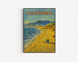 California Poster, California Wall Art, California Art Print, Southern California Print, Northern California Wall Art, Surfboard Wall Art
