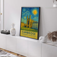 Cambridge Poster Print, Cambridge Travel Poster, Cambridge Van Gogh Style Wall Art, Cambridge, Massachusetts, United States