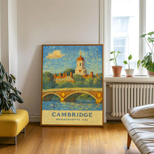 Cambridge Print Massachusetts, Cambridge Photo Poster, Cambridge Travel Wall Art, Cambridge Map Print, Cambridge Van Gogh Style Print, USA