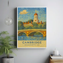 Cambridge Print Massachusetts, Cambridge Photo Poster, Cambridge Travel Wall Art, Cambridge Map Print, Cambridge Van Gogh Style Print, USA