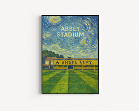 Cambridge United Abbey Stadium Illustration - Contemporary Art Print - FRAMED or UNFRAMED - Football Gifts for Him - Customised Options