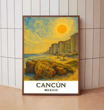 Cancún Poster Print, Cancún Travel Poster, Cancún Van Gogh Style Wall Art, Cancún, Mexico