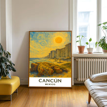 Cancún Poster Print, Cancún Travel Poster, Cancún Van Gogh Style Wall Art, Cancún, Mexico