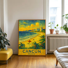 Cancun Travel Poster, Cancun City Travel Poster Print, Cancun Travel Poster Wall Art, Cancun México, La capital, Coastal Travel Poster