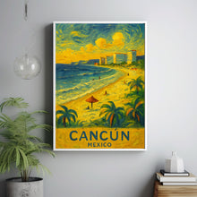 Cancun Travel Poster, Cancun City Travel Poster Print, Cancun Travel Poster Wall Art, Cancun México, La capital, Coastal Travel Poster