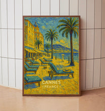 Cannes France Vintage Poster - Elegant French Riviera Seaside Artwork with Palm Trees & Coastal Charm - Cannes Wall Art