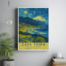 Cape Town Travel Print, Cape Town Poster, Unique Wallart Decor, Cape Town Black and White Coordinates Home Decor, South Africa Wallart